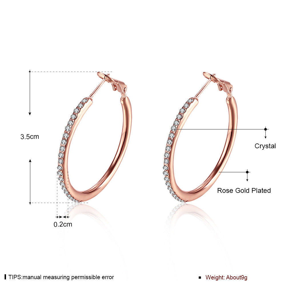 Women’s Zircon Hoop Earrings – Japanese & Korean Fashion Large Ring Style