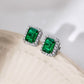 Women’s Diamond & Emerald Symmetry Stud Earrings – Elegant Jewelry for Women