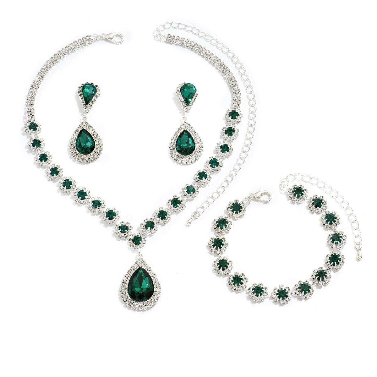 3-Piece Bridal Jewelry Set – Necklace, Earrings & Bracelet