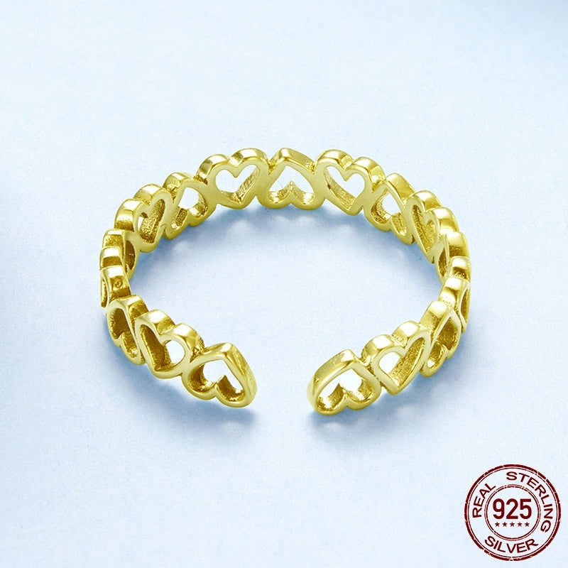 Heart-Shaped S925 Sterling Silver Ring – Personalized Love Ring, European & American Fashion Jewelry