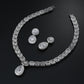 Elegant Zircon Bridal Jewelry Set – Round Inlaid Design