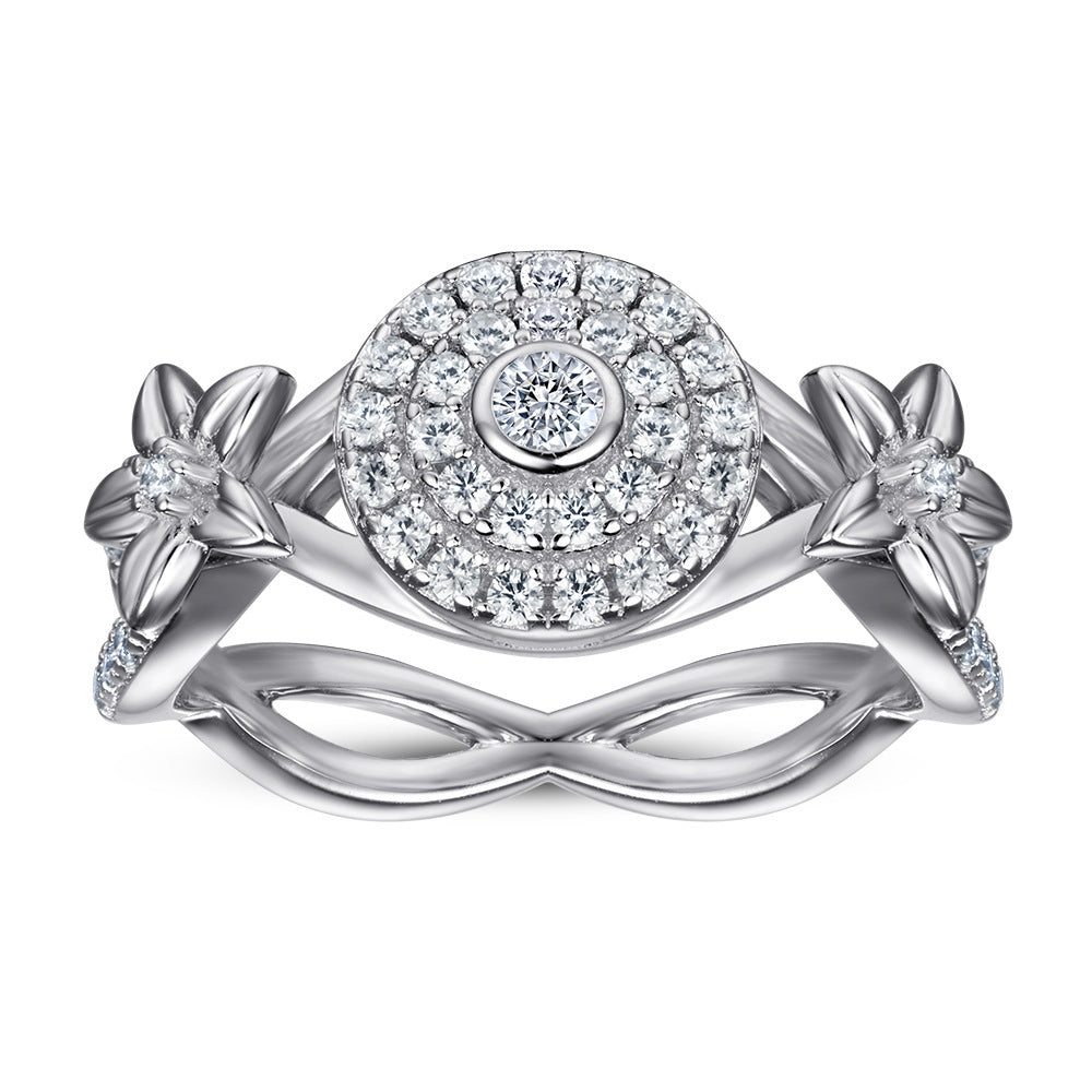 Silver Floral Fashion Ring