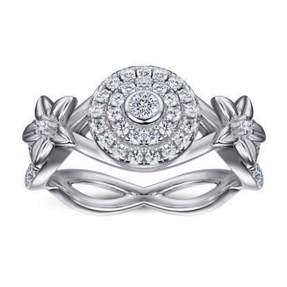 Silver Floral Fashion Ring