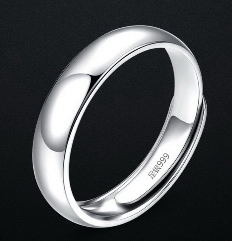 Men’s Sterling Silver Ring – Glossy Minimalist Band