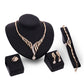 4-Piece Fashion Jewelry Set – Alloy Necklace, Earrings & Bracelet