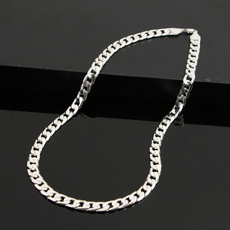 Hot-Selling Men’s NK Necklace – Wide Flat Chain Fashion Jewelry