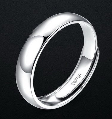 Men’s Sterling Silver Ring – Glossy Minimalist Band