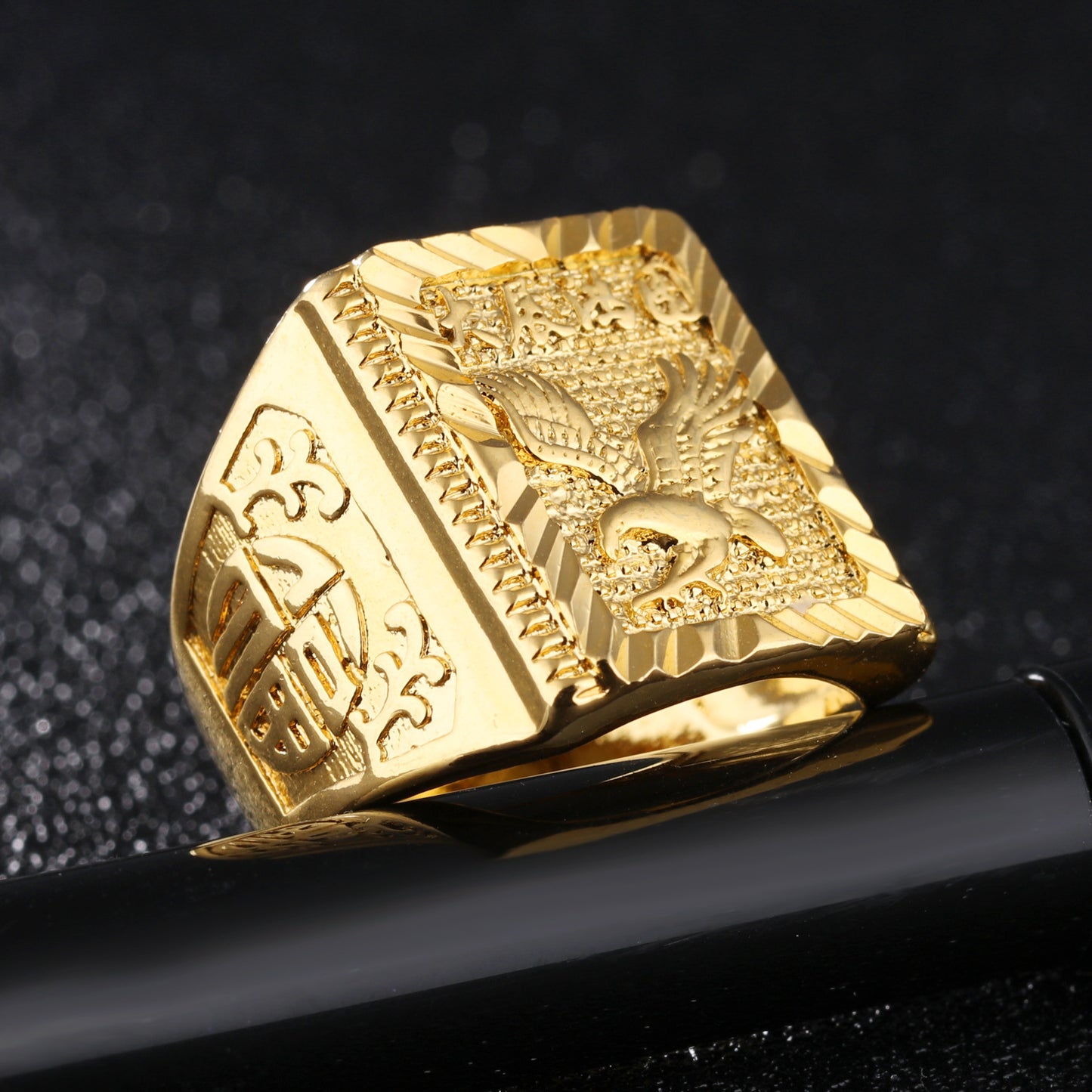 Men’s Gold-Tone Sailboat Ring – Nautical Sailor Jewelry