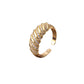 Vintage Industrial Gold-Plated Zircon Ring – Adjustable Fashion Jewelry