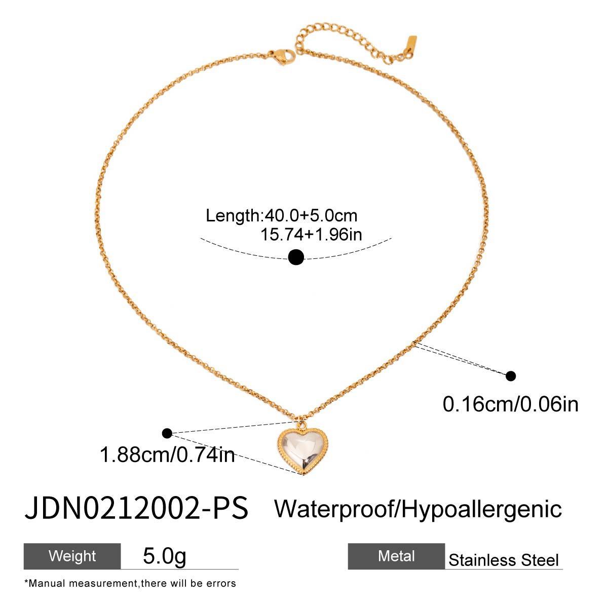 Women’s Titanium Steel Rhinestone Heart Necklace – Elegant Pendant Jewelry