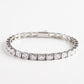 Iced Out Stainless Steel Rectangular Zircon Tennis Bracelet – CZ Stones, Silver Finish