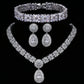 Elegant Zircon Bridal Jewelry Set – Round Inlaid Design