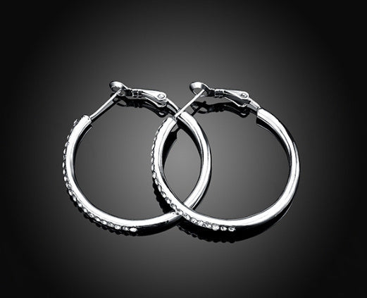 Women’s Zircon Hoop Earrings – Japanese & Korean Fashion Large Ring Style