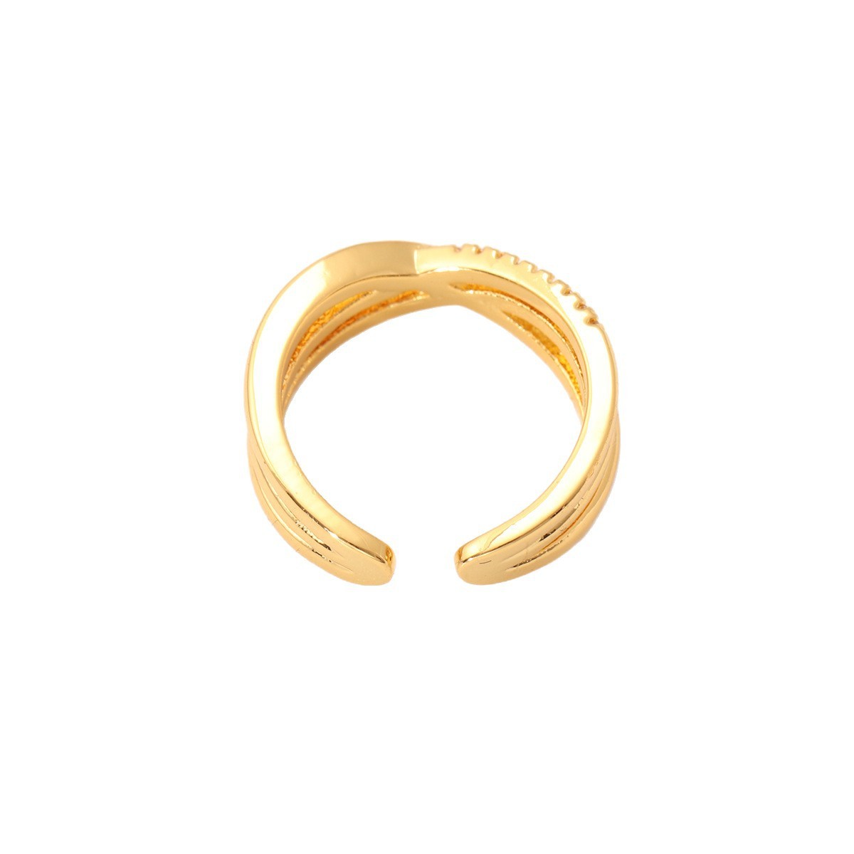 Women’s Simple Open Ring – Elegant Gold-Plated Adjustable Minimalist Jewelry