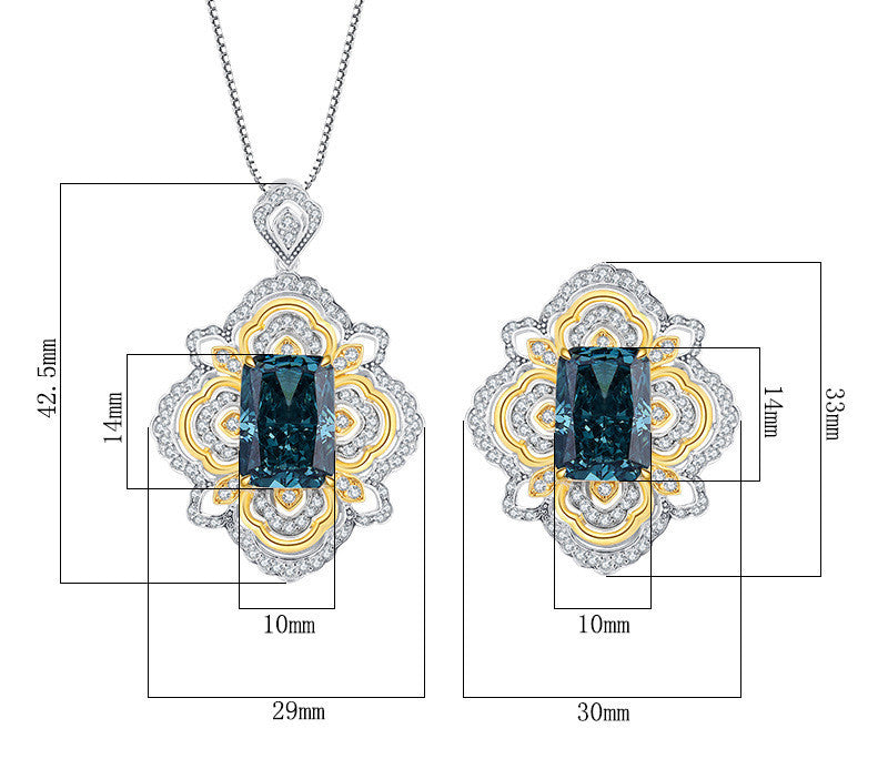 Silver Retro Diamond Texture Necklace