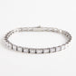 Iced Out Stainless Steel Rectangular Zircon Tennis Bracelet – CZ Stones, Silver Finish