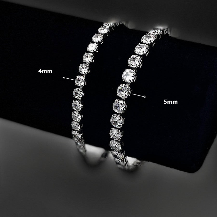 Simple Fashion Tennis Chain – Inlaid Zircon CZ Stones, Stainless Steel Shine