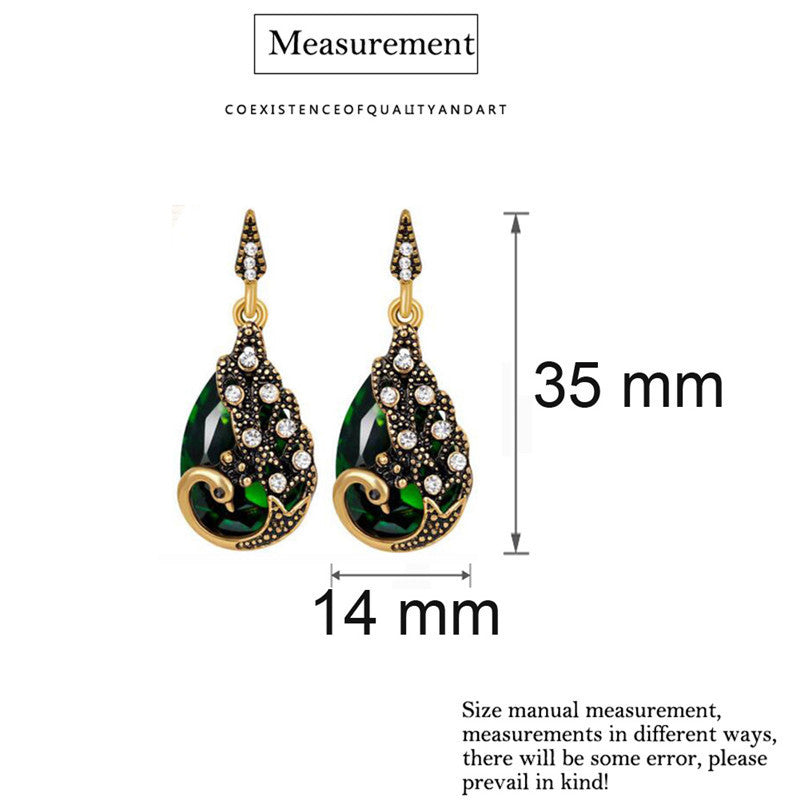 Vintage Peacock Feather Earrings