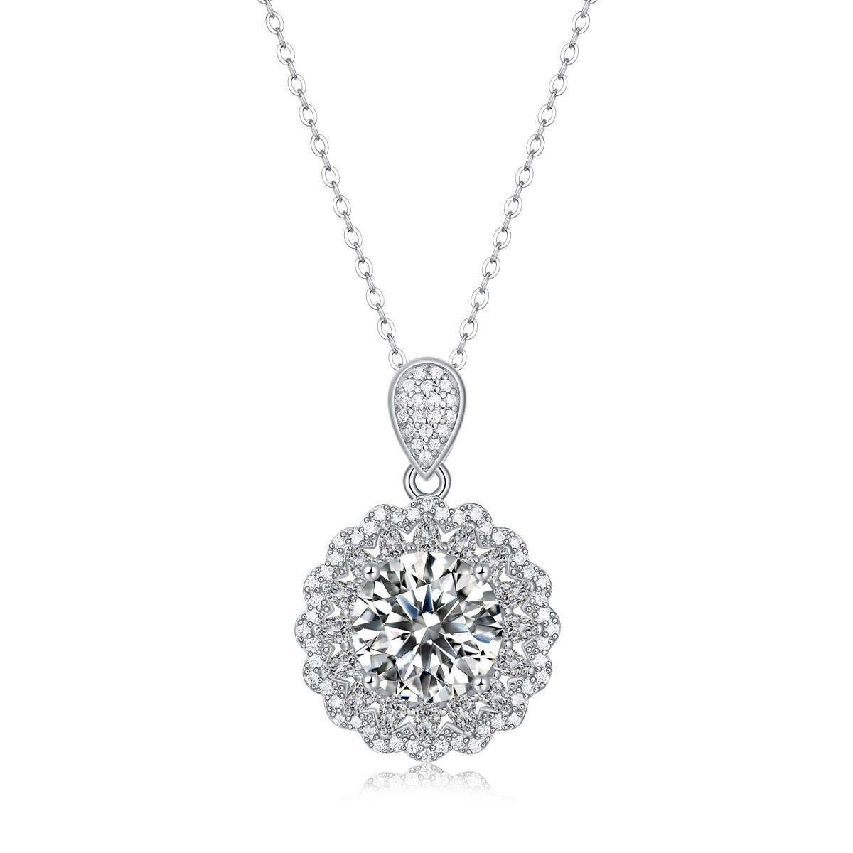 Women’s S925 Sterling Silver Dreamlike Moissanite Pendant Necklace – Elegant Jewelry