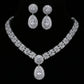 Elegant Zircon Bridal Jewelry Set – Round Inlaid Design