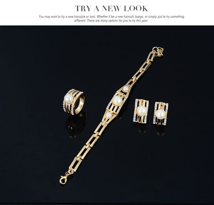 Personalized 4-Piece Fashion Jewelry Set – Alloy Necklace & Accessories