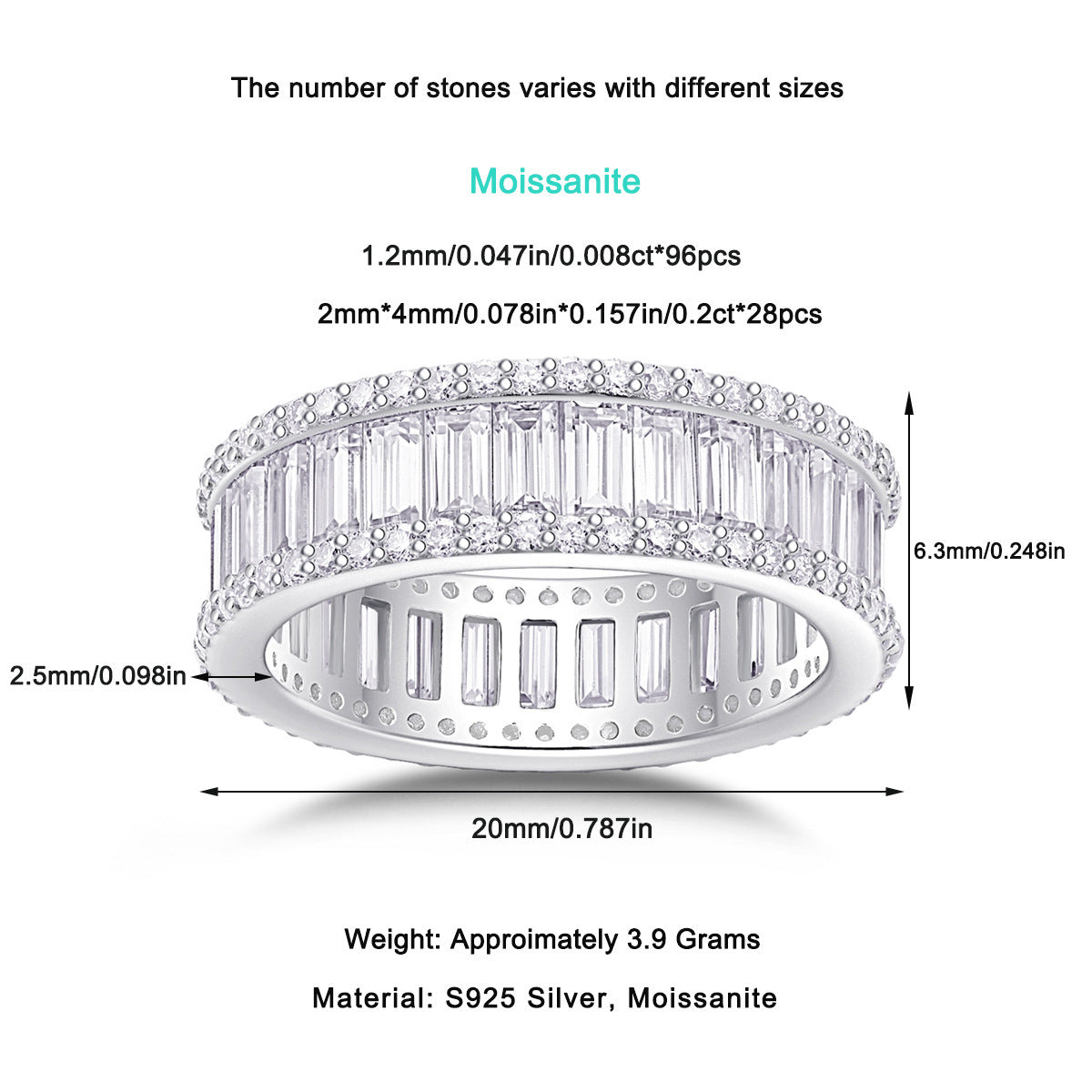 Non-Fading S925 Sterling Silver Moissanite Ring – Classic Note Design Promise Ring for Women