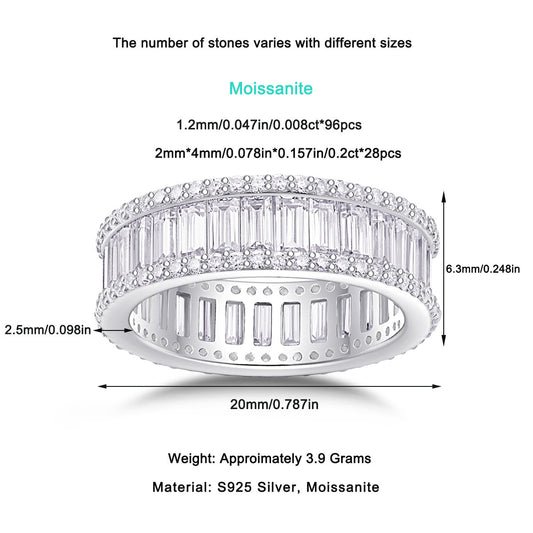 Non-Fading S925 Sterling Silver Moissanite Ring – Classic Note Design Promise Ring for Women