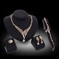 4-Piece Fashion Jewelry Set – Alloy Necklace, Earrings & Bracelet