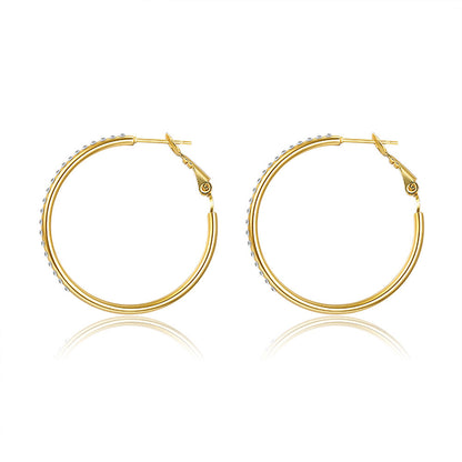 Women’s Zircon Hoop Earrings – Japanese & Korean Fashion Large Ring Style
