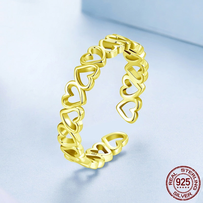 Heart-Shaped S925 Sterling Silver Ring – Personalized Love Ring, European & American Fashion Jewelry