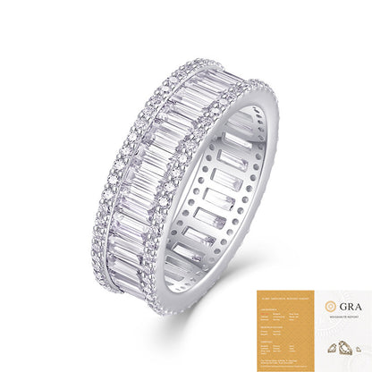 Non-Fading S925 Sterling Silver Moissanite Ring – Classic Note Design Promise Ring for Women