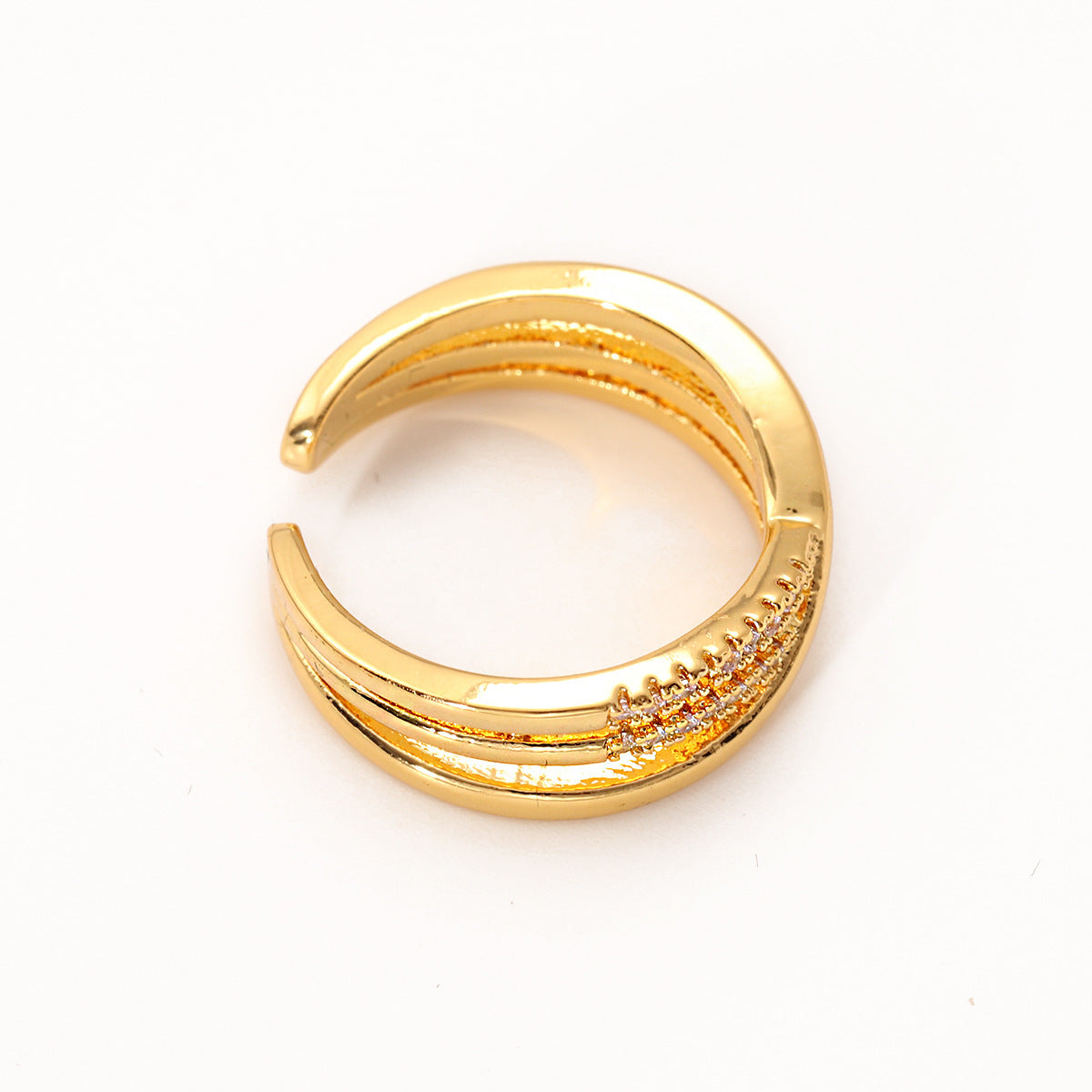 Women’s Simple Open Ring – Elegant Gold-Plated Adjustable Minimalist Jewelry