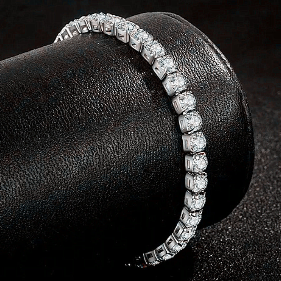 Simple Fashion Tennis Chain – Inlaid Zircon CZ Stones, Stainless Steel Shine