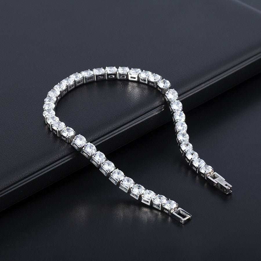 Simple Fashion Tennis Chain – Inlaid Zircon CZ Stones, Stainless Steel Shine